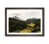 Landscape Vietnam Forest & Mountains Framed Print | A2 Walnut Framed Wall Art | Ready to Hang | Modern Landscape Picture | Living Room Bedroom Lounge Office