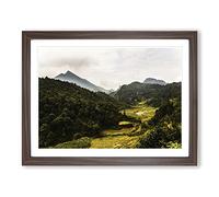 Landscape Vietnam Forest & Mountains Modern Framed Print | A2 Walnut Framed Wall Art | Ready to Hang | Modern Landscape Picture | Living Room Bedroom Lounge Office