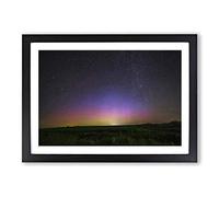 Landscape View of Space from Earth Framed Print | A2 Black Framed Wall Art | Ready to Hang | Modern Space Picture | Living Room Bedroom Lounge Office