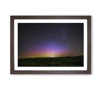 Landscape View of Space from Earth Framed Print | A2 Walnut Framed Wall Art | Ready to Hang | Modern Space Picture | Living Room Bedroom Lounge Office