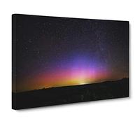 Landscape View of Space from Earth Modern Canvas Wall Art Print Ready to Hang, Framed Picture for Living Room Bedroom Home Office Décor, 24x16 Inch (60x40 cm)