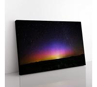 Landscape View of Space from Earth Modern Canvas Wall Art Print Ready to Hang, Framed Picture for Living Room Bedroom Home Office Décor, 60x40 cm (24x16 Inch)