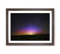 Landscape View of Space from Earth Modern Framed Wall Art Print, Ready to Hang Picture for Living Room Bedroom Home Office Décor, Walnut A3 (46 x 34 cm)