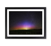 Landscape View of Space from Earth Modern Framed Wall Art Print, Ready to Hang Picture for Living Room Bedroom Home Office Décor, Black A4 (34 x 25 cm)