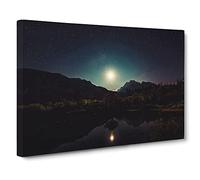 Landscape View of Space from Earth No.2 Canvas Print | Gallery Wrapped 30mm Frame Wall Art | 20x14 inches | Ready to Hang | Modern Space Picture | Living Room Bedroom Lounge Office