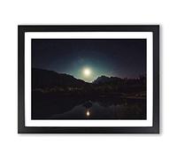 Landscape View of Space from Earth No.2 Modern Framed Wall Art Print, Ready to Hang Picture for Living Room Bedroom Home Office Décor, Black A3 (46 x 34 cm)