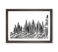 Landscape Vol.10 by Shen Zhou Framed Print | A2 Walnut Framed Wall Art | Ready to Hang | Modern Nature Picture | Living Room Bedroom Lounge Office