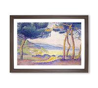 Landscape Vol.2 by Henri-Edmond Cross Framed Print | A2 Walnut Framed Wall Art | Ready to Hang | Modern Religious Picture | Living Room Bedroom Lounge Office