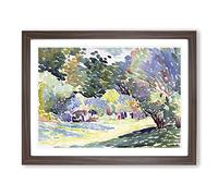 Landscape Vol.3 By Henri Edmond Cross Classic Painting Framed Print | A4 Walnut Framed Wall Art | Ready to Hang | Classic Religious Picture | Living Room Bedroom Lounge Office
