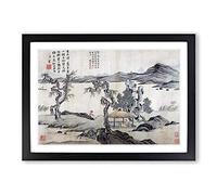 Landscape Vol.3 by Tang Yin Framed Print | A2 Black Framed Wall Art | Ready to Hang | Modern Nature Picture | Living Room Bedroom Lounge Office