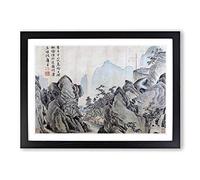 Landscape Vol.4 by Tang Yin Framed Print | A2 Black Framed Wall Art | Ready to Hang | Modern Nature Picture | Living Room Bedroom Lounge Office