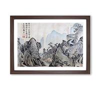 Landscape Vol.4 by Tang Yin Framed Print | A2 Walnut Framed Wall Art | Ready to Hang | Modern Nature Picture | Living Room Bedroom Lounge Office