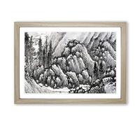 Landscape Vol.6 by Shen Zhou Framed Print | A2 Oak Framed Wall Art | Ready to Hang | Modern Nature Picture | Living Room Bedroom Lounge Office