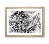 Landscape Vol.7 By Gong Xian Asian Japanese Framed Print | A3 Oak Framed Wall Art | Ready to Hang | Asian Nature Picture | Living Room Bedroom Lounge Office