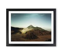 Landscape Volcano Iceland Modern Framed Print | A4 Black Framed Wall Art | Ready to Hang | Modern Nature Picture | Living Room Bedroom Lounge Office