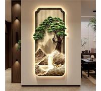 Landscape Wall Sculptures with Lights, Imitation 3D Wall Decoion, Simple Led Wall Lamp Painting, Plug-in Power Supply Wall Art Decor for Entrance, Hallway, Bedroom(c,47.2x23.6in) B 31.5x15.7in