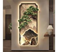 Landscape Wall Sculptures with Lights, Imitation 3D Wall Decoion, Simple Led Wall Lamp Painting, Plug-in Power Supply Wall Art Decor for Entrance, Hallway, Bedroom(c,47.2x23.6in) B 31.5x15.7in