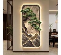 Landscape Wall Sculptures with Lights, Imitation 3D Wall Decoion, Simple Led Wall Lamp Painting, Plug-in Power Supply Wall Art Decor for Entrance, Hallway, Bedroom(c,47.2x23.6in) B 31.5x15.7in