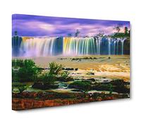 Landscape Waterfall No.6 Canvas Print | Gallery Wrapped 30mm Frame Wall Art | 30x20 inches | Ready to Hang | Modern Landscape Picture | Living Room Bedroom Lounge Office