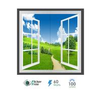 Landscape Window panel set, 120 X 60 Surface Panel, Grassland Design ENER-J White 25cm diameter x 19cm high