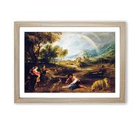 Landscape with A Rainbow by Peter Paul Rubens Framed Print | A2 Oak Framed Wall Art | Ready to Hang | Modern Nature Picture | Living Room Bedroom Lounge Office