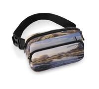 Landscape with A Traditional Windmill Full Printed Fanny Pack,Zipper Belt Bag Cute Crossbody Bag Hip Bum Bag with Adjustable Strap