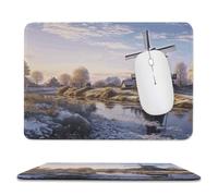 Landscape with A Windmill Stitched Edge Mouse Pad