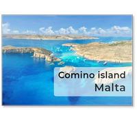 Landscape with Blue Lagoon at Comino Island, Malta, Fridge Magnet
