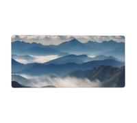 Landscape with Mountains and Clouds Desk Pad Protector Leather Office Desk Mat XXL Large Gaming Mouse Pad Non-Slip Waterproof Desktop Computer Keyboard Mat for Office Home 35.5 X 16 in