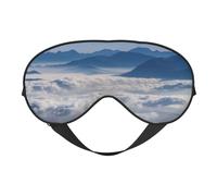 Landscape with Mountains and Clouds Double Sided Sleep Mask, Adjustable Blackout, Silk-Like Eye Mask for Sleeping,Travel, Soft, Breathable, Lightweight Comfortable Blindfold