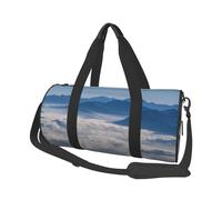 Landscape With Mountains And Clouds Duffle Bag With Shoes Compartment And Adjustable Strap,Foldable Travel Duffel Bags For Men Women,Waterproof Duffel Bags, Black, One Size
