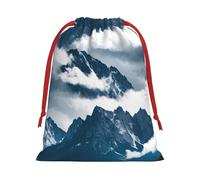 Landscape With Mountains And Clouds Print Gift Drawstring Bag Holiday Party Wedding Birthdays Wrapping Seasonal Celebrations