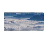 Landscape with Mountains and Clouds Print Large Gaming Mouse Pad (90x40cm / 36x16in) Extended Desk Mat for Gaming & Work