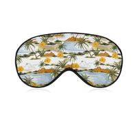 Landscape with Palm Trees Beach and Ocean Unisex Light-Blocking Eye Mask Sleep Mask Suitable for Naps at Home, in The Office, and on Airplanes