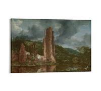 Landscape with The Ruins of The Castle of Egmond By Jacob Van Ruisdael Print Poster Picture Print W