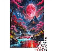 Landscape1000 Piece Jigsaw Puzzles for Adults Family Game Red MoonFun And Challenging for Home Decoration Great Gift Idea38x26cm/1000pcs