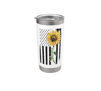 Landscaper Landscape Architect USA American Flag Sunflower Stainless Steel Insulated Tumbler