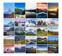 Landscapes Postcard Set Mountains - 25 Mountain Postcards with Alps, Dolomites & Matterhorn, Blank, DIN A6, Photo Postcards for Postcrossing, Hikers, Birthday & Collectors, Summits, Panorama