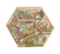 Landscaping Stickers, Cartoon Landscaping Stickers, Visual Stacking Miniature Cabin Decal, Portable 3D Miniature Scene Stickers for Family, Friends, Girls