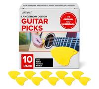 Landstrom Design Sharkfin Medium Guitar Picks (Yellow, 10 Pack) | 3 Play Edge Design for Various Tones | Premium Nylon Acoustic & Electric Guitar Picks | The Original & Legendary Sharkfin from Sweden