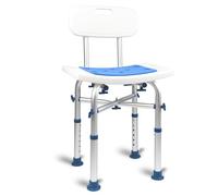 LandTale Shower Stool with Back Heavy Duty 500Lbs, Tool-Free Assembly, Anti-Slip, Sturdy Height Adjustable Bath Chair, Narrow Bathtub Shower Saet for Elderly, Senior, Handicap & Disabled