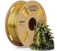 LANDU Silk Dual Color PLA 3D Printer Filament 1.75mm,Shiny Silk Black Gold PLA 3D Printing Filament,Dimensional Accuracy +/- 0.02mm Multicolor PLA 1kg (2.2lbs) Fits for Most 3D Printers