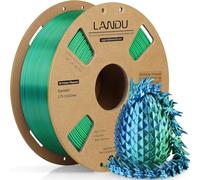 LANDU Silk Dual Color PLA 3D Printer Filament 1.75mm,Shiny Silk Blue Green PLA 3D Printing Filament,Dimensional Accuracy +/- 0.02mm Multicolor PLA 1kg (2.2lbs) Fits for Most 3D Printers