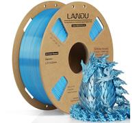 LANDU Silk Dual Color PLA 3D Printer Filament 1.75mm,Shiny Silk Blue Silver PLA 3D Printing Filament,Dimensional Accuracy +/- 0.02mm Multicolor PLA 1kg (2.2lbs) Fits for Most 3D Printers