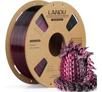 LANDU Silk Dual Color PLA 3D Printer Filament 1.75mm,Shiny Silk Purple Black PLA 3D Printing Filament,Dimensional Accuracy +/- 0.02mm Multicolor PLA 1kg (2.2lbs) Fits for Most 3D Printers