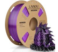 LANDU Silk Dual Color PLA 3D Printer Filament 1.75mm,Shiny Silk Purple Black PLA 3D Printing Filament,Dimensional Accuracy +/- 0.02mm Multicolor PLA 1kg (2.2lbs) Fits for Most 3D Printers