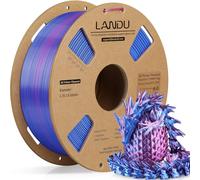 LANDU Silk Dual Color PLA 3D Printer Filament 1.75mm,Shiny Silk Red Blue PLA 3D Printing Filament, Dimensional Accuracy +/- 0.02mm Multicolor PLA 1kg (2.2lbs) Fits for Most 3D Printers