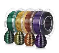 LANDU Silk PLA 3D Printer Filament Bundle, Shiny Dual Color Filament 1.75mm Pack, Multi Color Change 3D Printing Filament for Most FFF 3D Printer,Dimensional Accuracy +/-0.02mm,200g x 4 Spools