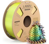 LANDU Silk Tri-Color PLA Filament 1.75mm 1Kg,Neatly Wound 3D Printer Filament, 3 in 1 Multi Color Filament +/-0.02mm, Silk Yellow Pink Blue