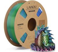 LANDU Silk Tri-Color PLA Filament 1.75mm 1Kg,Triple Color Silk PLA Filament, Silk Rainbow PLA Filament,Neatly Wound 3D Printer Filament,3 in 1 Multi Color Filament +/-0.02mm,Rose Blue Green